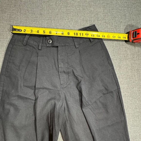 Free People Needed Breaking Trousers Mid Rise Pleating 100% Cotton Black‎ Size 0 - Picture 14 of 16